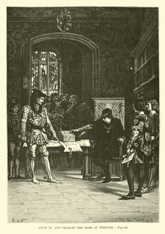 Louis XI og Charles the Rash ved Peronne av French School