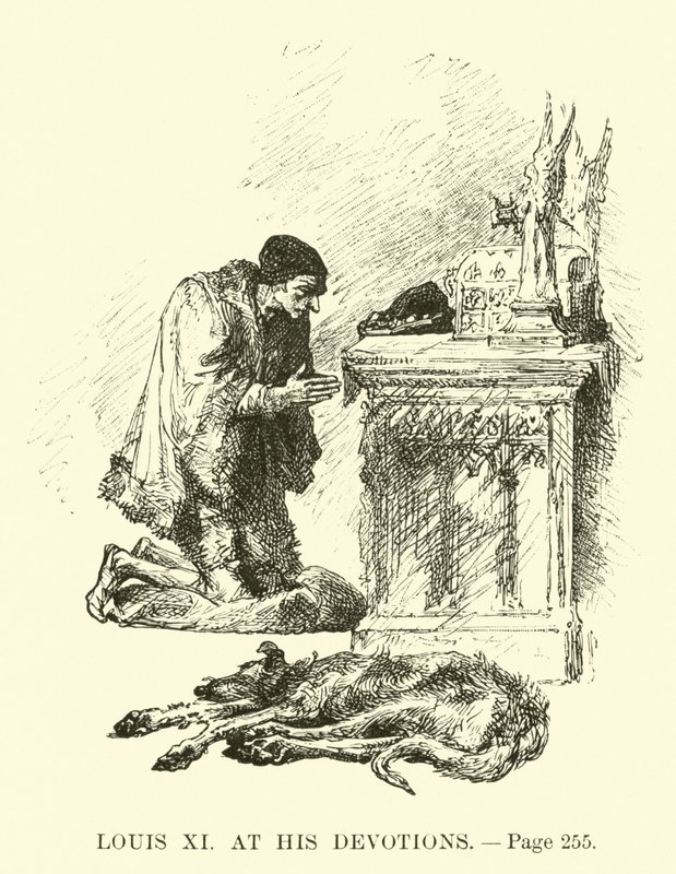 Louis XI ved hans andakter av French School