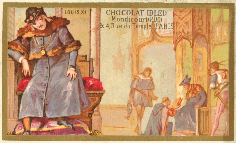Louis XI av Frankrike (chromolitho) av French School