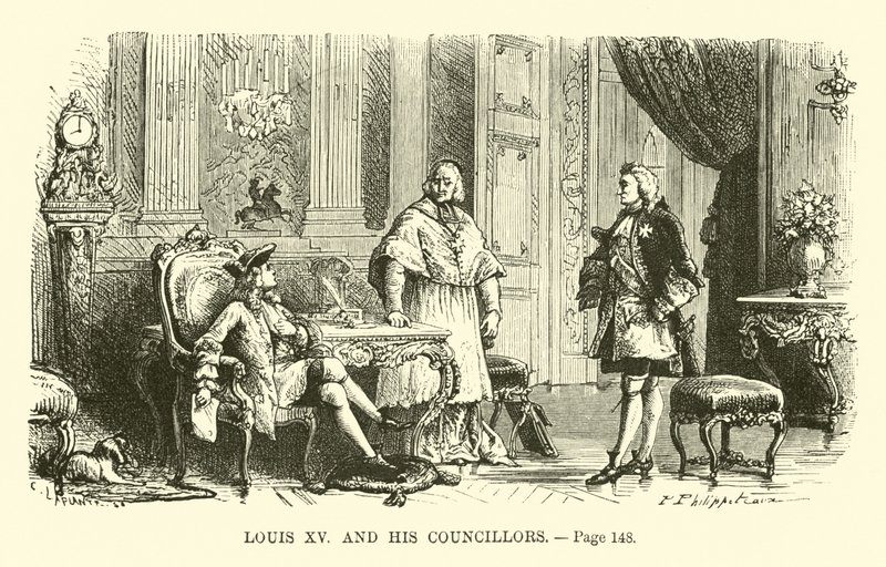 Louis XV og hans rådmenn av French School