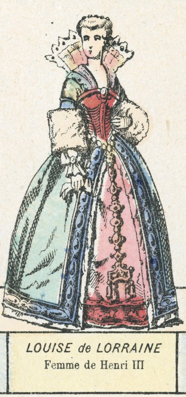 Louise de Lorraine, kone til Henry III (farget gravering) av French School