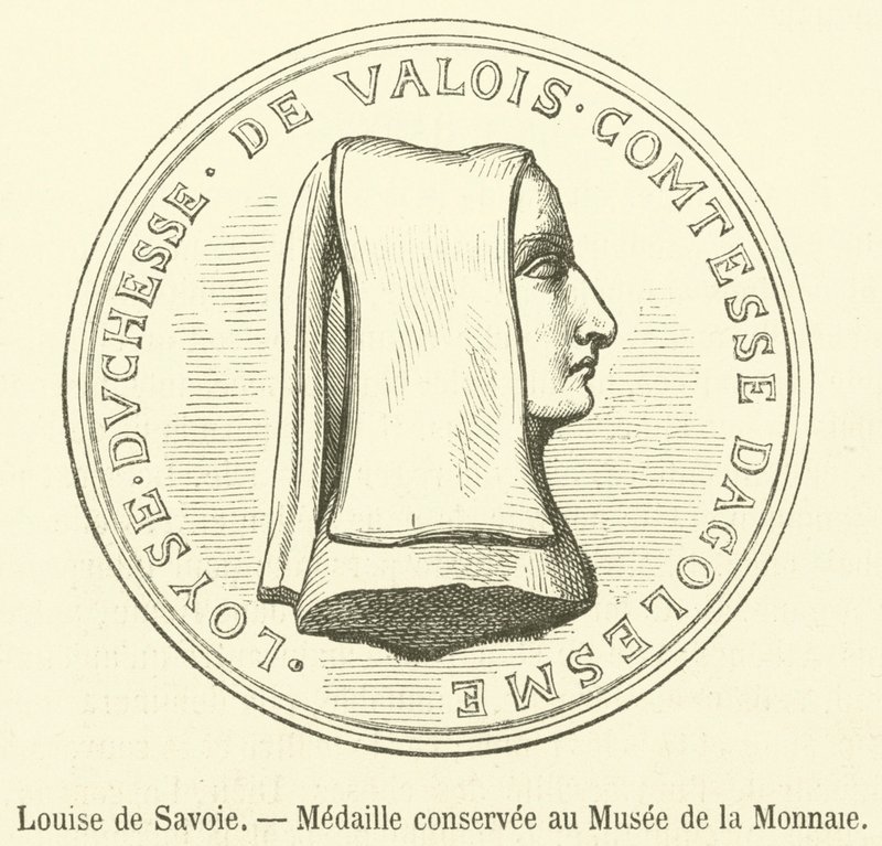 Louise av Savoy, medalje i valutamuseet (gravering) av French School