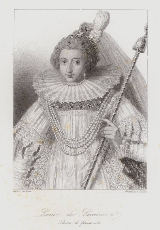 Louise av Lorraine, dronningkonsort av Henry III av Frankrike (gravering) av French School