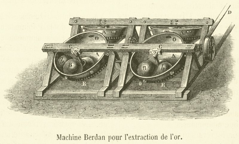 Berdan maskin for gullutvinning (gravering) av French School
