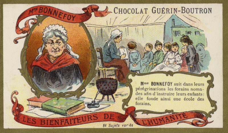 Madame Bonnefoy , fransk filantrop (chromolitho) av French School