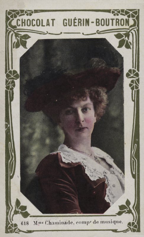 Madame Chaminade, musikkkomponist (farget bilde) av French School