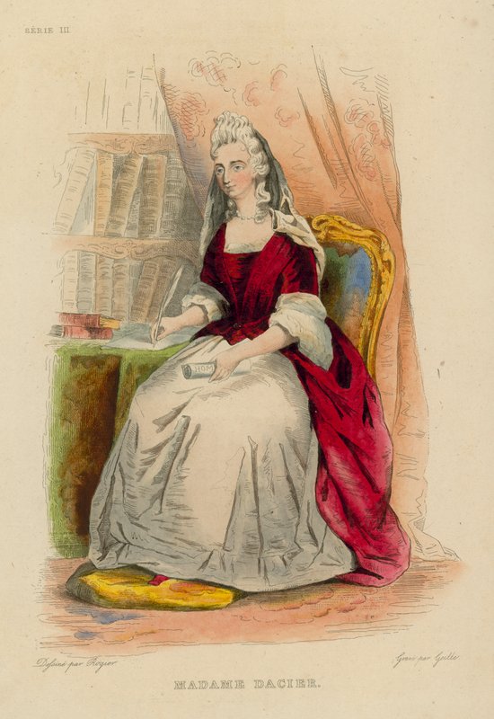 Madame Dacier (farget gravering) av French School