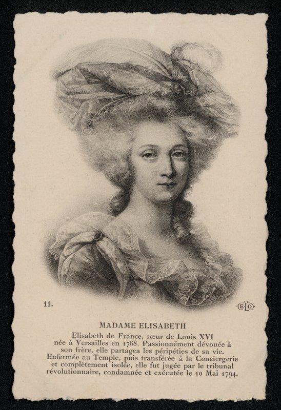 Madame Elisabeth, søster av kong Louis XVI (litho) av French School
