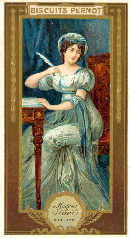 Madame de Stael , fransk forfatter (chromolitho) av French School