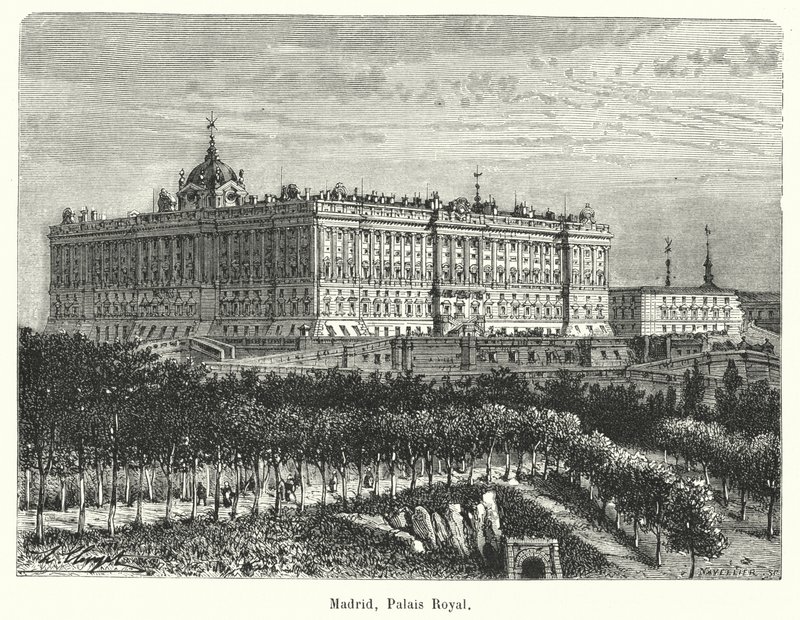 Madrid, Palais Royal (gravering) av French School