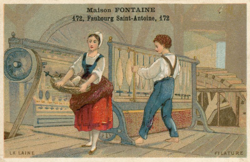Maison Fontaine byttekort, ullspinn av French School
