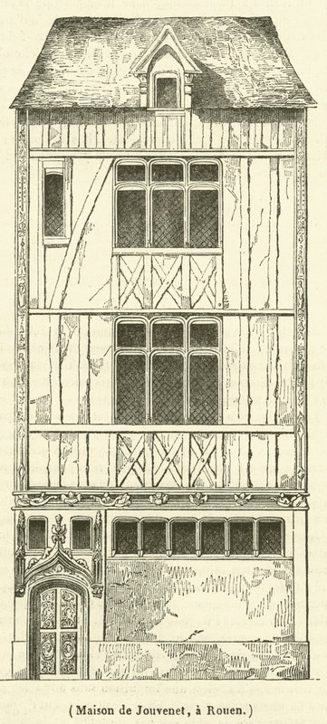 House of Jouvenet, i Rouen (gravering) av French School