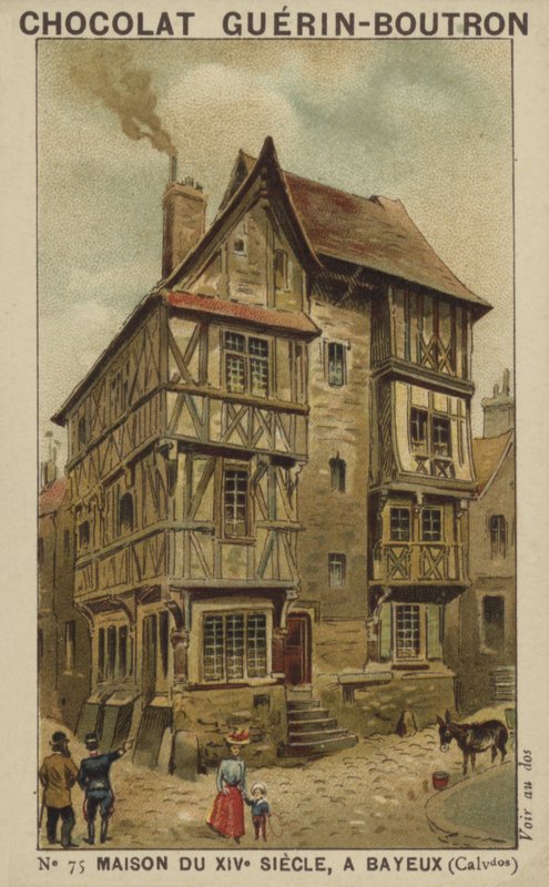 Hus fra 1300-tallet, i Bayeux, Calvados av French School