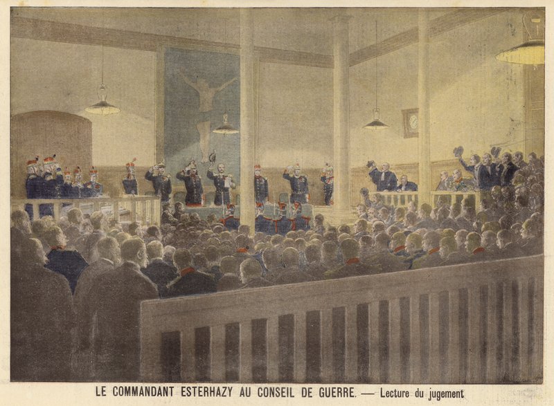 Major Esterhazy for militærdomstolen av French School