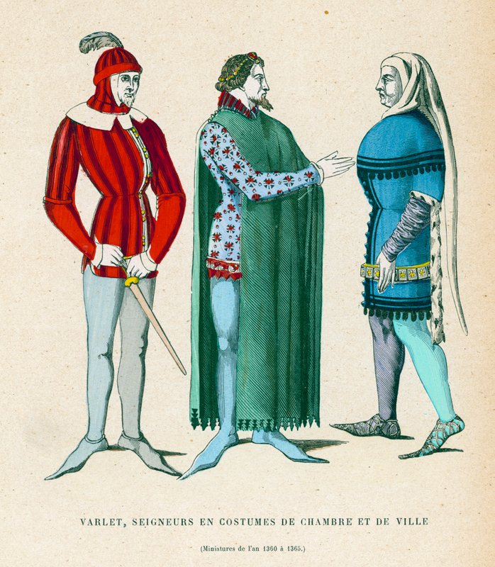 Mannsdrakter, 1360-1365 av French School