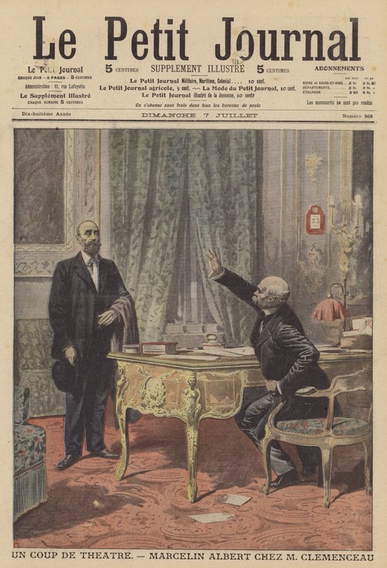 Marcelin Albert møter den franske statsministeren Georges Clemenceau (litho-farge) av French School