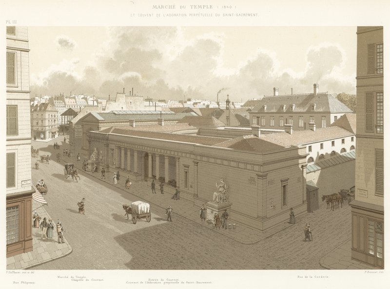 Marche du Temple, 1840, og klosteret for den evige tilbedelse av det hellige sakrament av French School