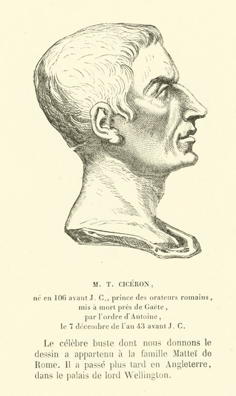 Marcus Tullius Cicero , romersk politiker, orator og filosof (gravering) av French School
