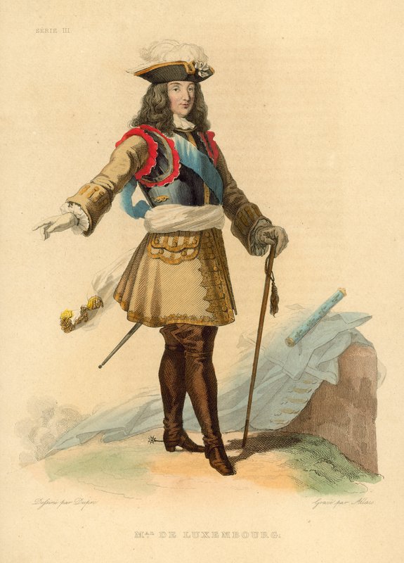 Marechal Duc de Luxembourg (farget gravering) av French School