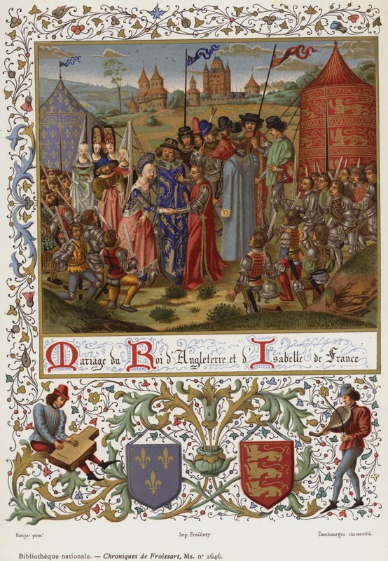 Ekteskap mellom kongen av England og Isabelle av Frankrike (chromolitho) av French School