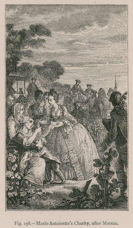 Marie-Antoinettes Charity, etter Moreau av French School