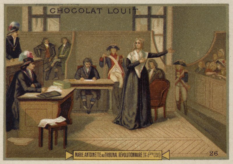 Marie Antoinette for revolusjonsdomstolen, den franske revolusjonen, 14. oktober 1793 av French School