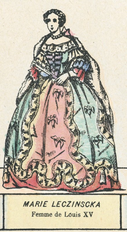 Marie Leczinska, kone til Louis XV (farget gravering) av French School