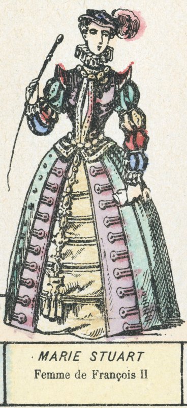 Marie Stuart, kone til Francois II (farget gravering) av French School