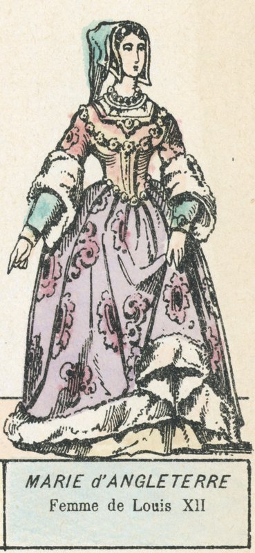 Mary of England, kone til Louis XII (farget gravering) av French School