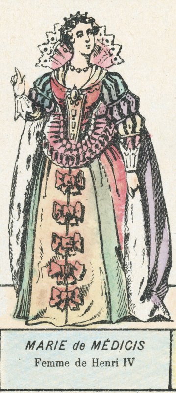 Marie de Medici, kone til Henry IV (farget gravering) av French School
