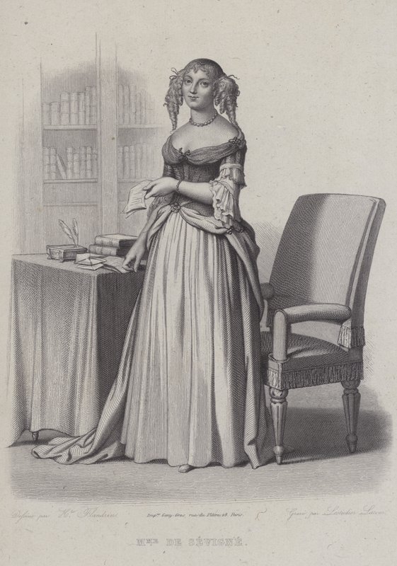 Marie de Rabutin-Chantal, marquise de Sevigne, fransk forfatter (gravering) av French School
