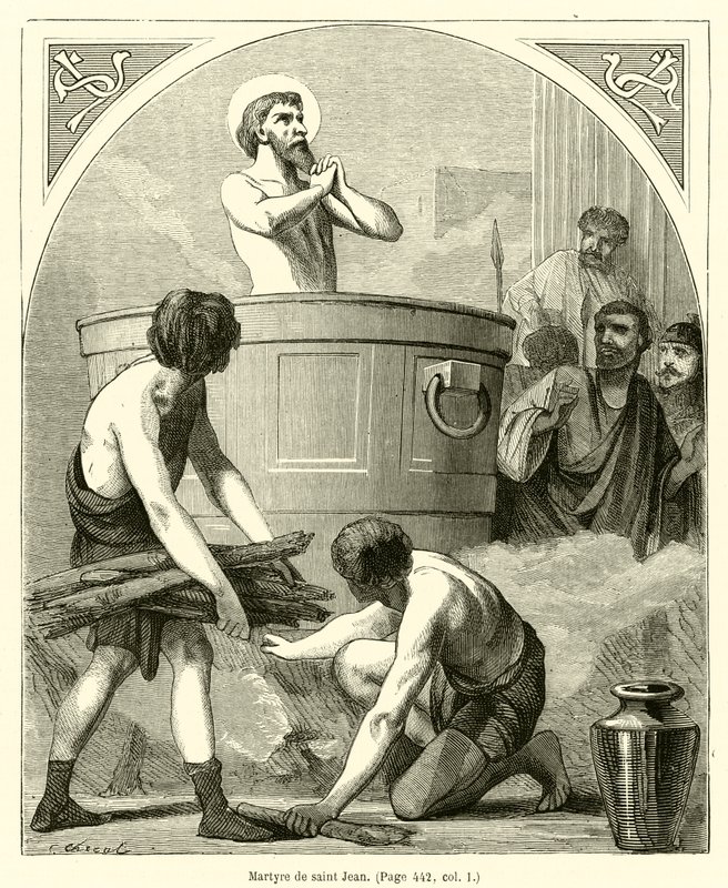 Martyrium of Saint John (gravering) av French School
