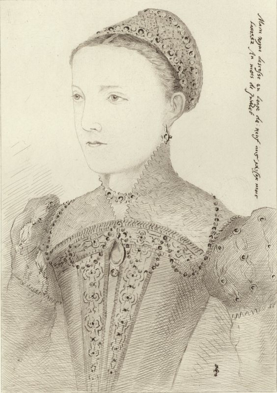 Mary Queen of Scots som ung kvinne av French School