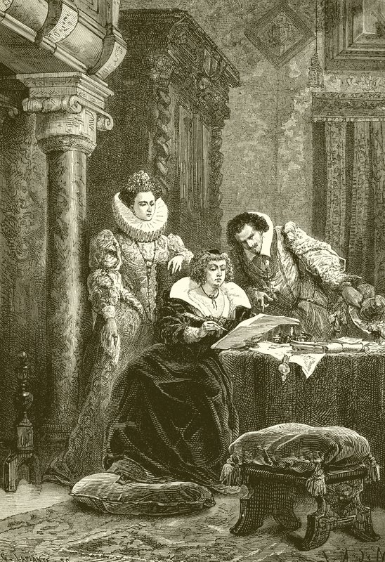 Mary de Medici, Concini og Leonora Galigai av French School