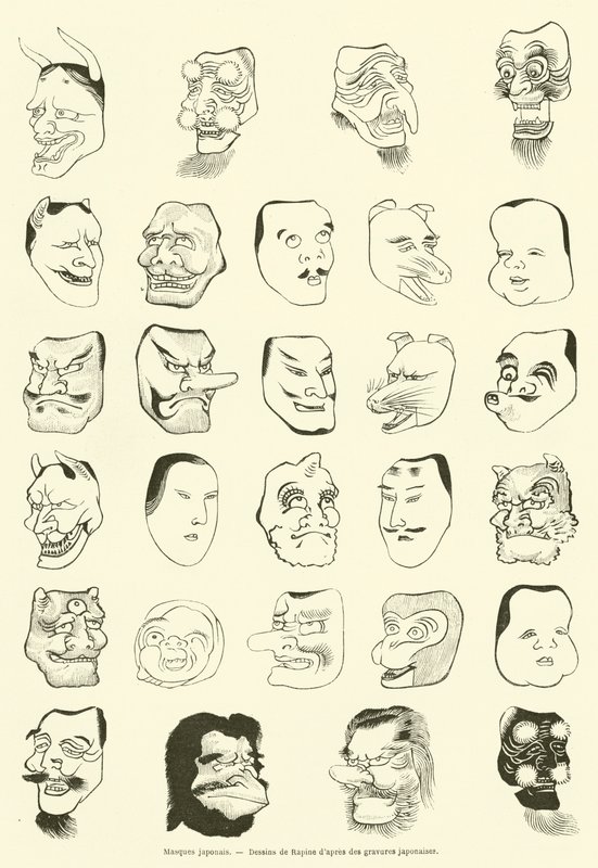 Japanske masker (gravering) av French School