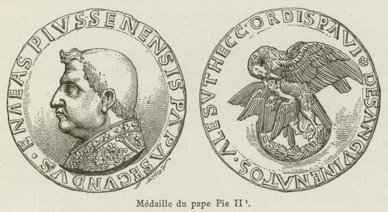Medalje av pave Pius II (gravering) av French School