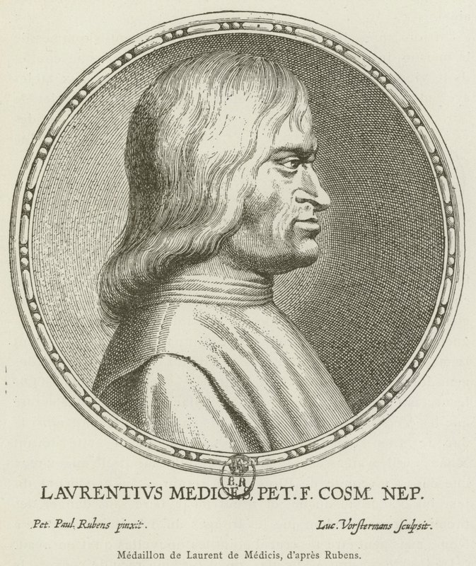 Medaillon de Laurent de Medici (gravering) av French School