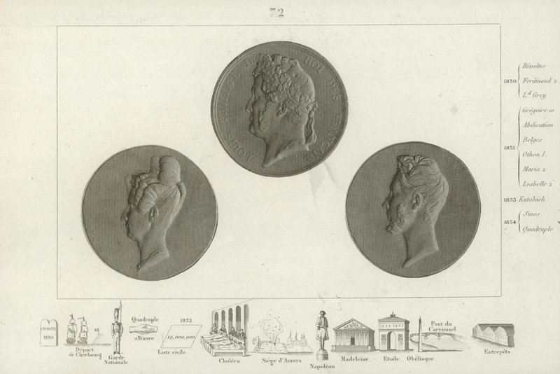 Medaljong av Louis Philippe I av Frankrike av French School