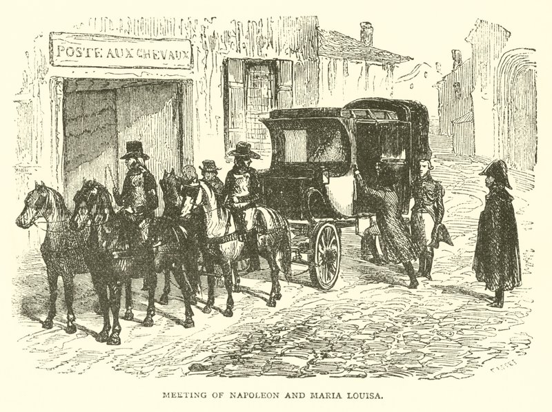 Møte mellom Napoleon og Maria Louisa (gravering) av French School