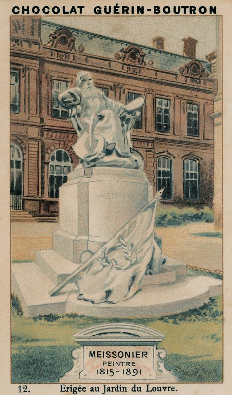 Meissonier, maler, 1815-1891, reist i Jardin du Louvre av French School