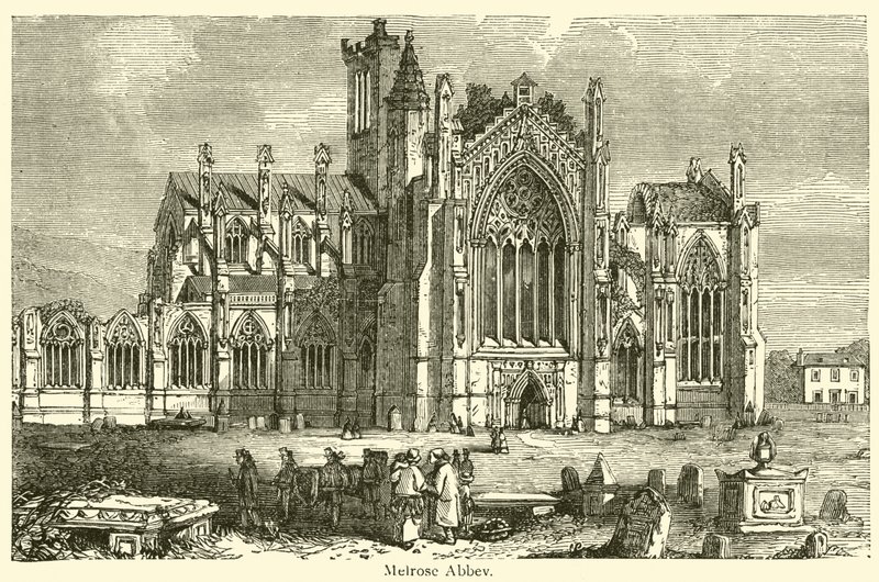 Melrose Abbey (gravering) av French School