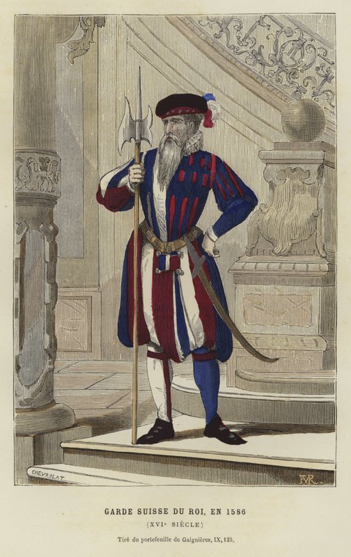 Medlem av Kings Swiss Guard, Frankrike, 1596 av French School