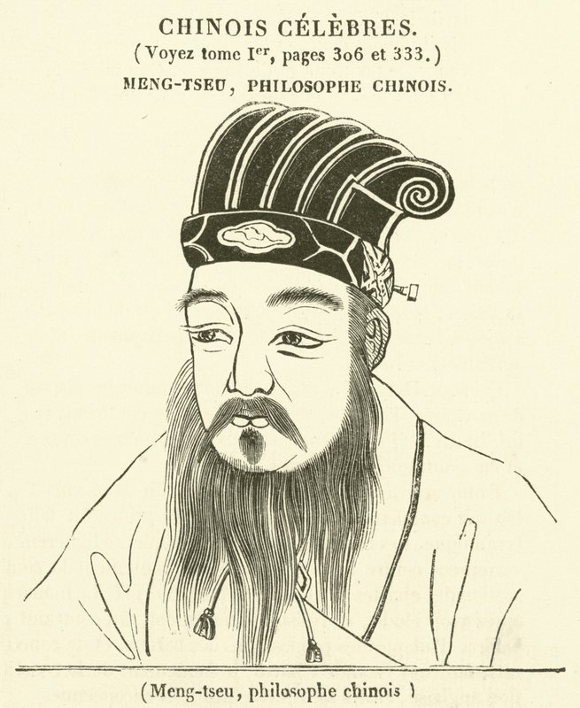 Meng-tzu , kinesisk filosof (gravering) av French School