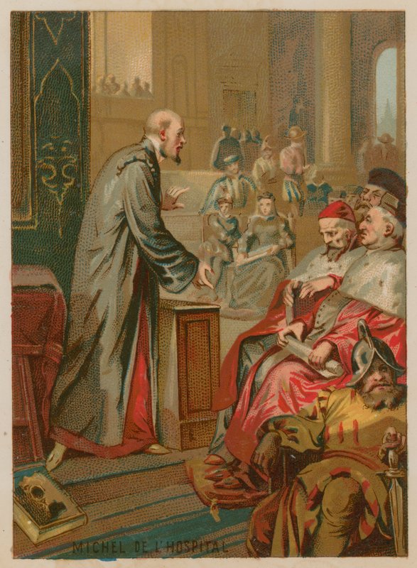 Michel de lHopital snakker til generalstandene av French School