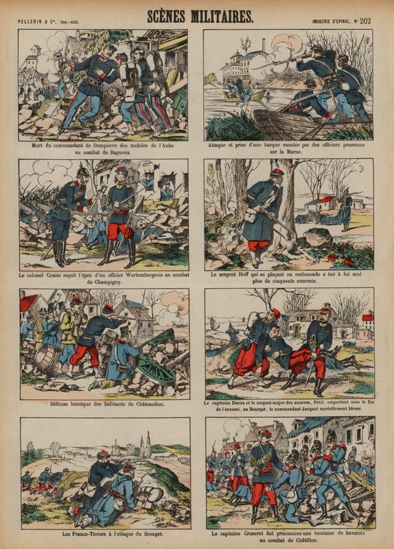 Militære scener fra den fransk-prøyssiske krigen av French School