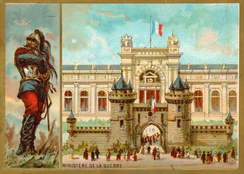 Krigsdepartementet, Paris (chromolitho) av French School