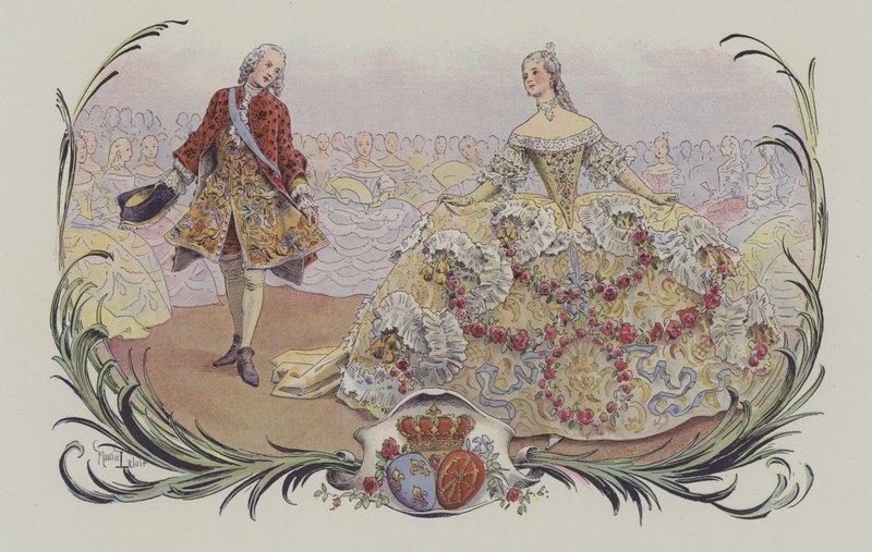 Menuett (farge litho) av French School