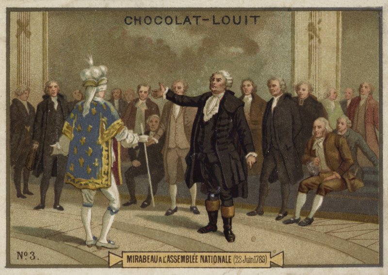 Mirabeau på nasjonalforsamlingen, 23. juni 1789 av French School