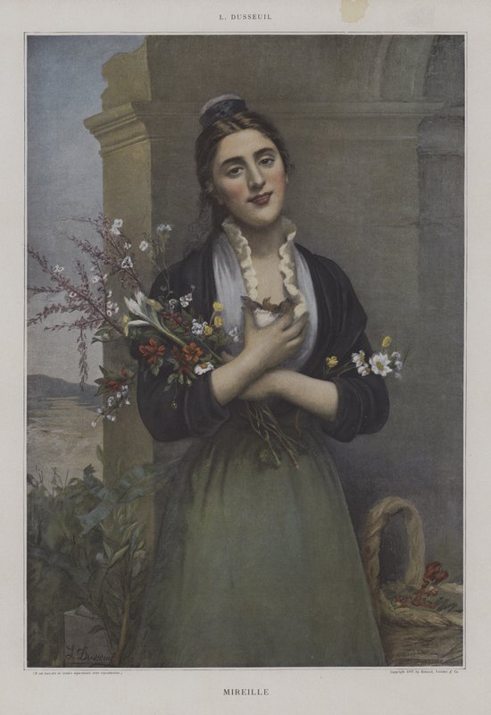 Mireille (farge litho) av French School
