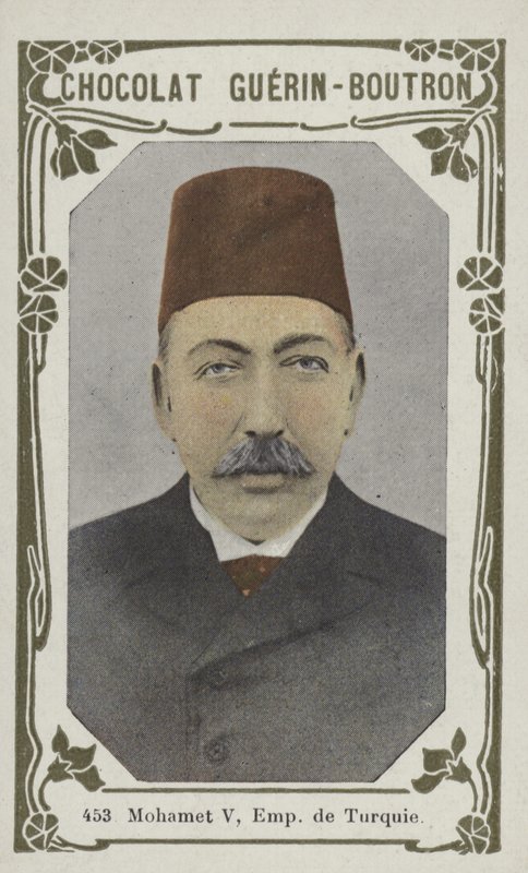 Mohammed V, keiser av Tyrkia (farget bilde) av French School